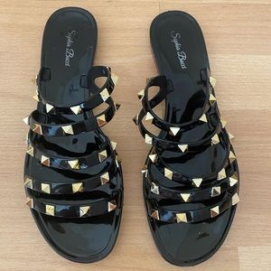 Black Studded Sandals
